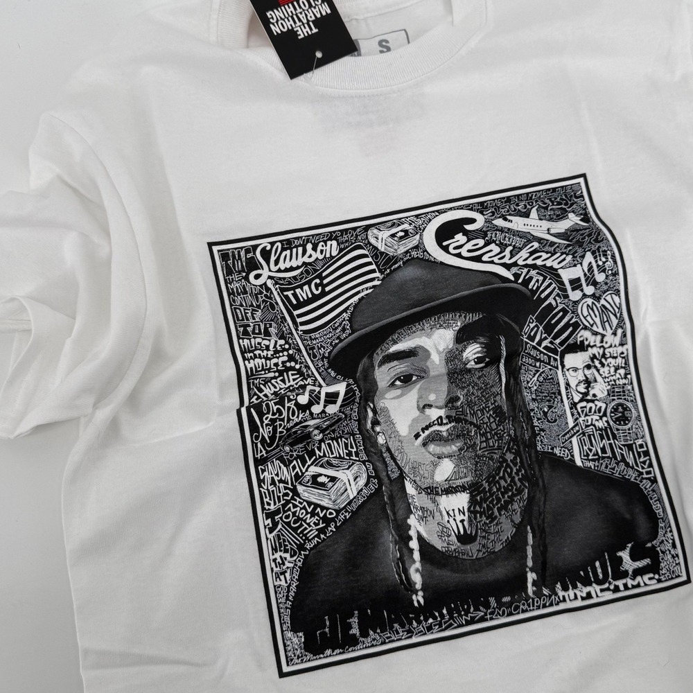 NWT The Marathon Clothing TMC Crenshaw Nipsey Hussle White T-Shirt‎ Small